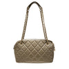 CHANEL 香奈兒 VINTAGE QUILTED DIAMOND CAMERA BAG 復古雙C相機包 小羊皮 灰棕色 金釦