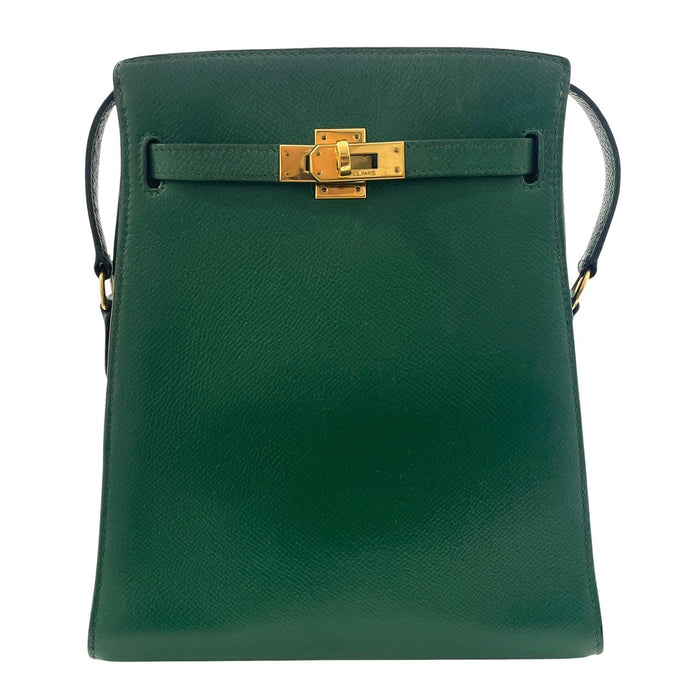 HERMES 愛馬仕 KELLY SPORT 側背凱莉包 EPSOM皮革 翡翠綠 金釦