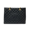 CHANEL 香奈兒 GST 托特包 荔枝牛皮 黑色 金釦