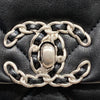 CHANEL 香奈兒 19 BAG 小號 翻蓋肩側背包 亮面小羊皮 黑色 銀釦