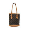 LOUIS VUITTON 路易威登 PETIT BUCKET PM 老花肩背手提包 PVC帆布 棕色 金釦