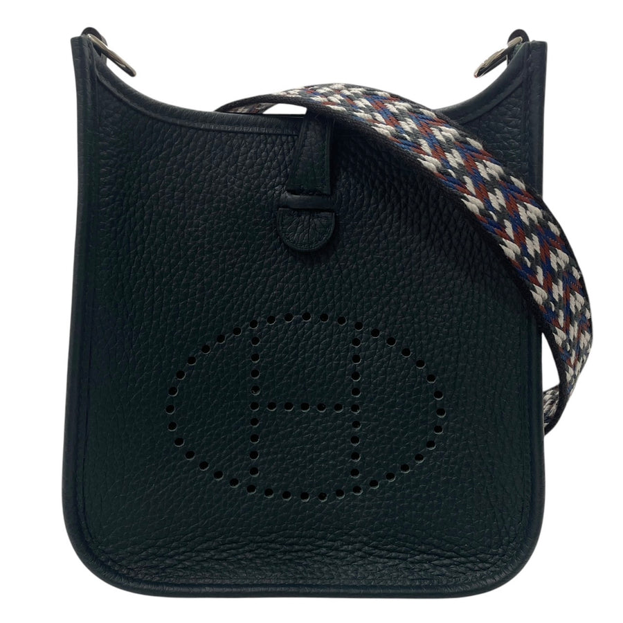 HERMES 愛馬仕 EVELYNE TPM TC皮 祖母綠 銀扣 B刻