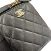 CHANEL 香奈兒 AP2195 迷你盒包 COCO鍊條 荔枝牛皮 黑色 金釦