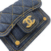 CHANEL 香奈兒 AP3349 迷你丹寧鍊條包 丹寧布 深藍色 金釦