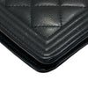 CHANEL 香奈兒 BOY LONG FLAP WALLET 長夾 荔枝牛皮 黑色 金釦