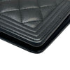 CHANEL 香奈兒 BOY LONG FLAP WALLET 長夾 荔枝牛皮 黑色 金釦