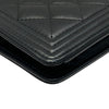 CHANEL 香奈兒 BOY LONG FLAP WALLET 長夾 荔枝牛皮 黑色 金釦