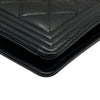 CHANEL 香奈兒 BOY LONG FLAP WALLET 長夾 荔枝牛皮 黑色 金釦
