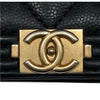 CHANEL 香奈兒 BOY LONG FLAP WALLET 長夾 荔枝牛皮 黑色 金釦