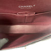 CHANEL 香奈兒 MATELASSE CF25 25公分口蓋包 荔枝牛皮 黑色 銀釦