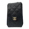 CHANEL 香奈兒 25 HOBO MINI 肩背包 荔枝牛皮 黑色 金釦