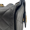 CHANEL 香奈兒 25 HOBO MINI 肩背包 荔枝牛皮 黑色 金釦