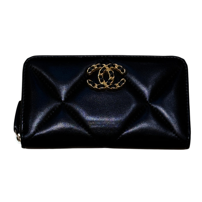 CHANEL 香奈兒 AP0948 CHANEL19系列 Zipper Medium Wallet 羊皮 中夾 黑色 金釦