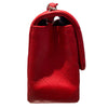 CHANEL香奈兒 MINI SQUARE CLASSIC FLAP BAG 紅色 羊皮 銀釦