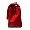 CHANEL香奈兒 MINI SQUARE CLASSIC FLAP BAG 紅色 羊皮 銀釦
