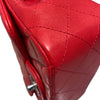 CHANEL香奈兒 MINI SQUARE CLASSIC FLAP BAG 紅色 羊皮 銀釦