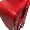 CHANEL香奈兒 MINI SQUARE CLASSIC FLAP BAG 紅色 羊皮 銀釦