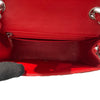 CHANEL香奈兒 MINI SQUARE CLASSIC FLAP BAG 紅色 羊皮 銀釦