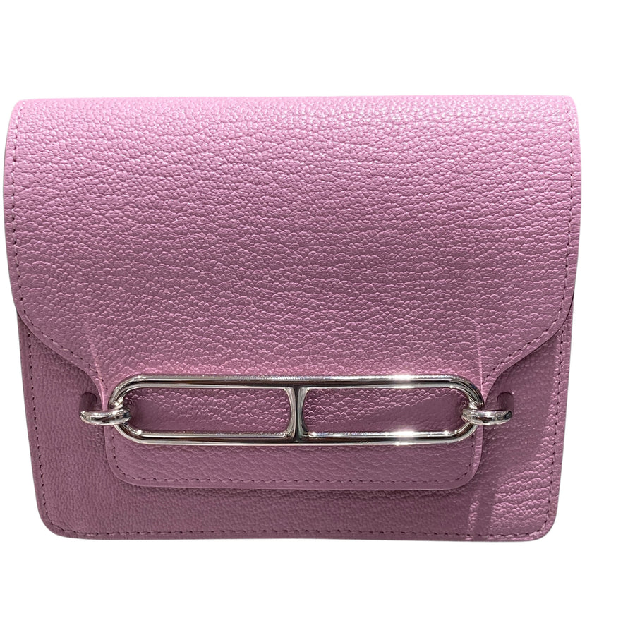 HERMES 愛馬仕 ROULIS SLIM 粉色 皮革 銀釦