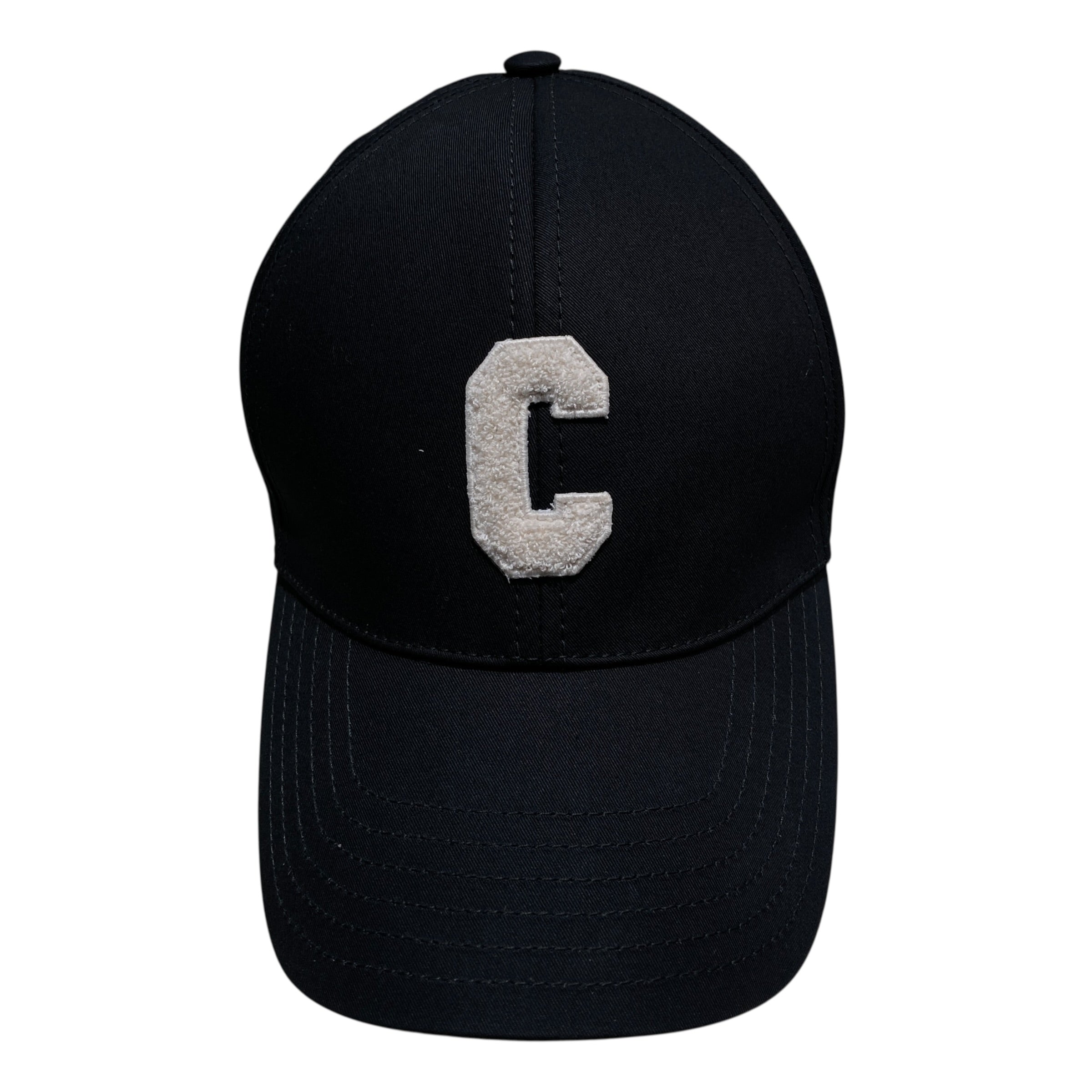 CELINE 字母C鴨舌帽 SIZE:M 棉質 黑色
