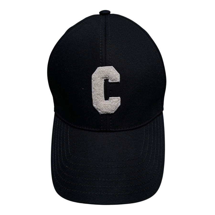 CELINE 字母C鴨舌帽 SIZE:M 棉質 黑色