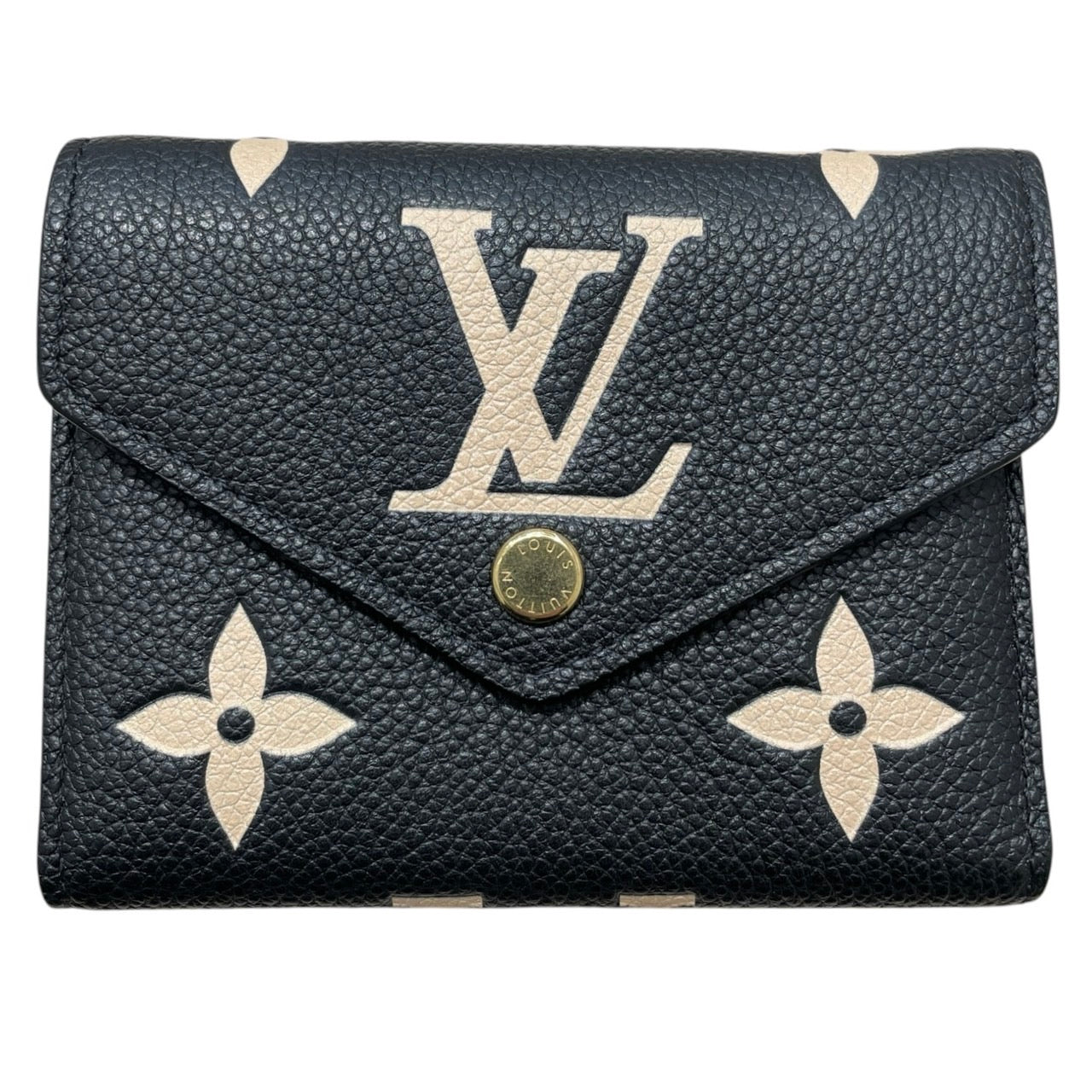 LOUIS VUITTON 路易威登 M80968 VICTORINE 三折短夾 皮革 黑色 金釦