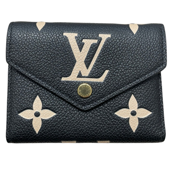 LOUIS VUITTON 路易威登 M80968 VICTORINE 三折短夾 皮革 黑色 金釦