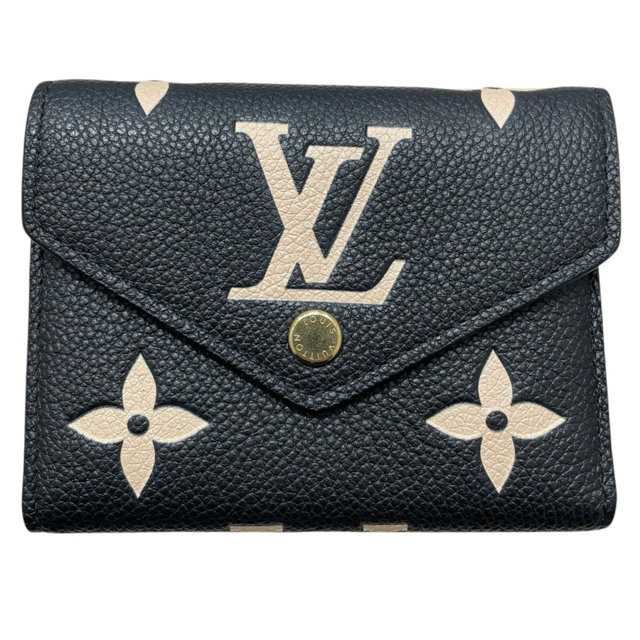 LOUIS VUITTON 路易威登 M80968 VICTORINE 三折短夾 皮革 黑色 金釦