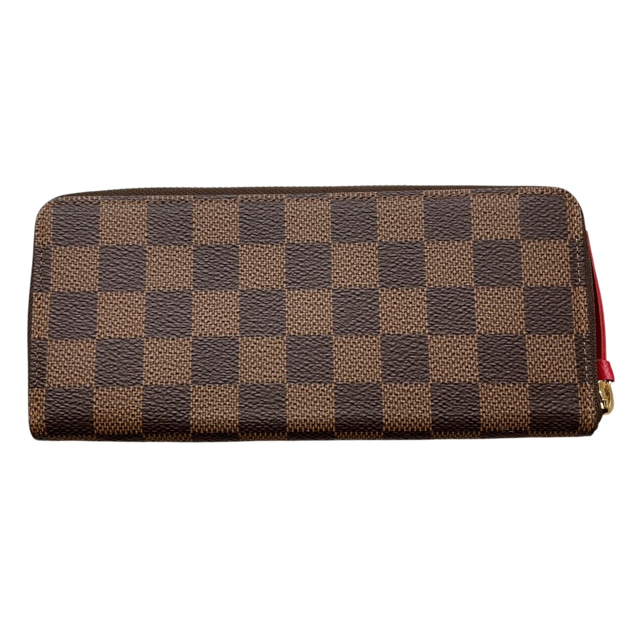LOUIS VUITTON 路易威登 N41661 CLEMENCE 長夾 PVC帆布 棋盤格 紅色 金釦