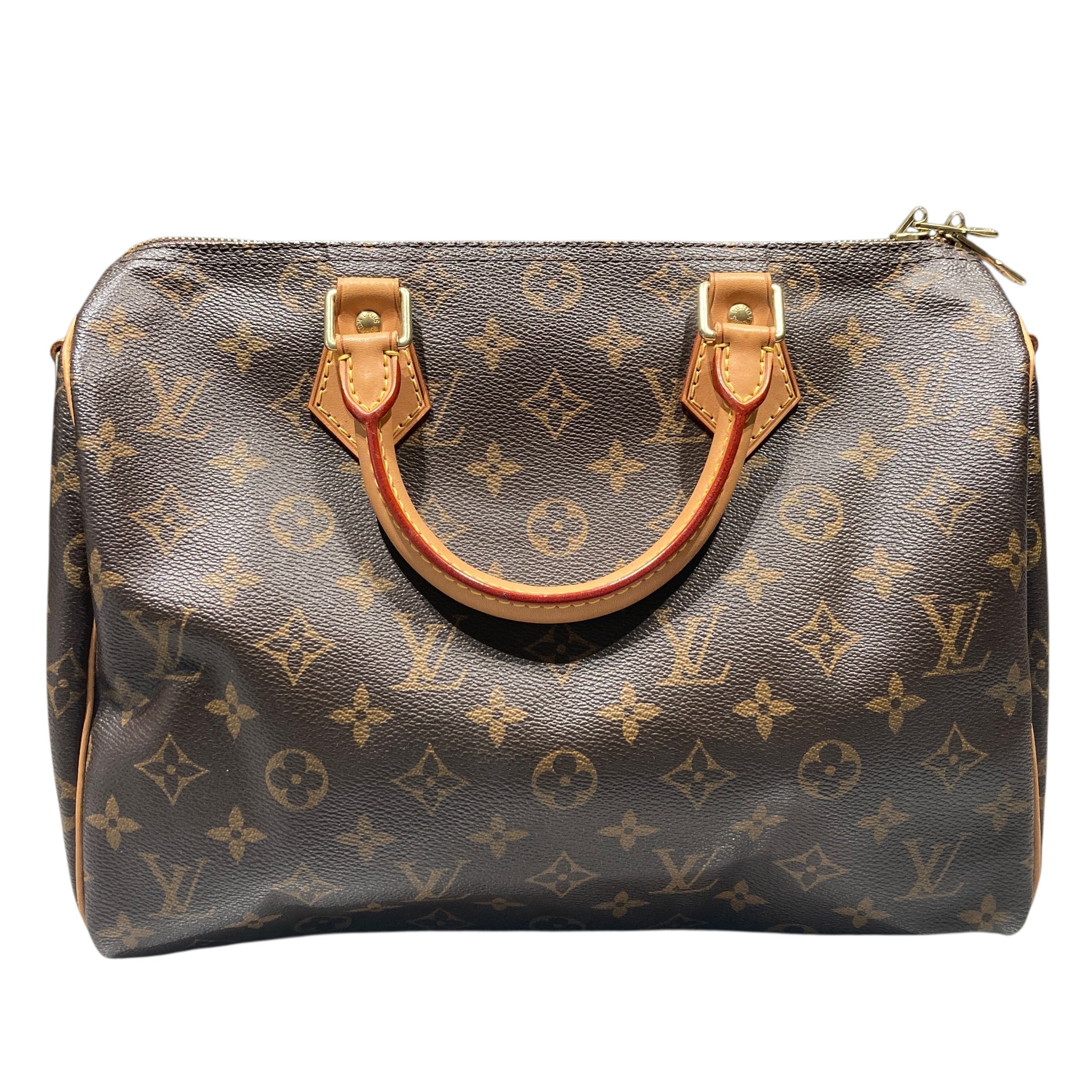 LOUIS VUITTON 路易威登 SPEEDY30 棕色 帆布 金釦