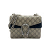 GUCCI 古馳 DIONYSUS MINI SHOULDER BAG 迷你老花酒神翻蓋包 PVC帆布絨布 棕色 銀釦