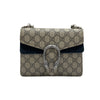 GUCCI 古馳 DIONYSUS MINI SHOULDER BAG 迷你老花酒神翻蓋包 PVC帆布絨布 棕色 銀釦