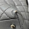 CHANEL 香奈兒 COCO HANDLE 手提兩用包 荔枝牛皮 深灰色 銀釦