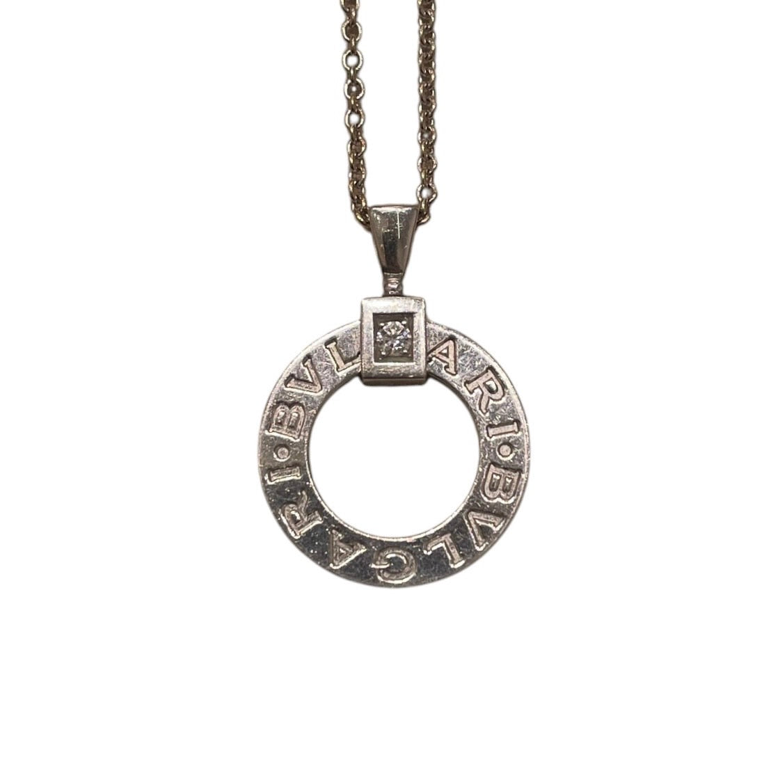 BVLGARI 寶格麗 BVLGARI BVLGARI 白金鑽石項鍊 K18WG 15.17g 修理有