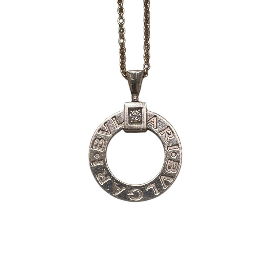 BVLGARI 寶格麗 BVLGARI BVLGARI 白金鑽石項鍊 K18WG 15.17g 修理有