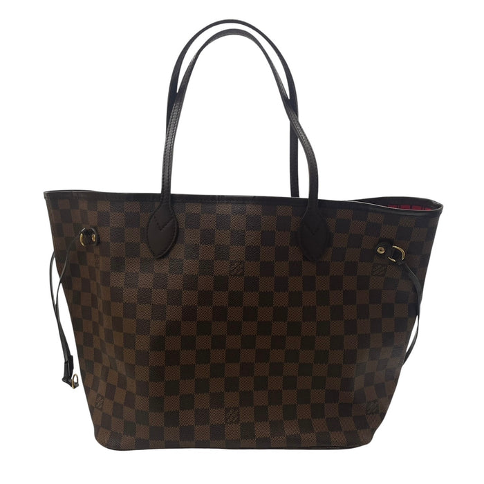 LOUIS VUITTON 路易威登 NEVERFULL MM M號托特包 PVC帆布 棋盤格 棕色 金釦