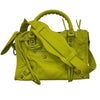 BALENCIAGA 巴黎世家 THE CITY MINI 迷你機車包 皮革 芥末黃 銀釦