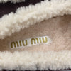 MIU MIU 穆穆 2024 秋冬 樂福鞋 平底鞋 麂皮 羊毛 巧克力色 金釦