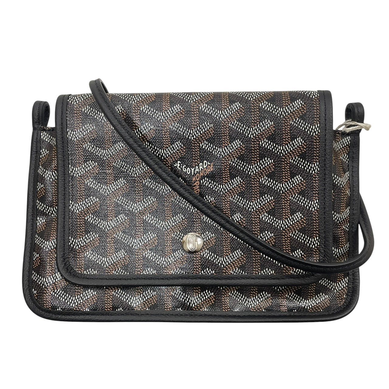 GOYARD 高雅德 PLUMET POCKET WALLET 信封斜背包 PVC帆布 黑色 銀釦