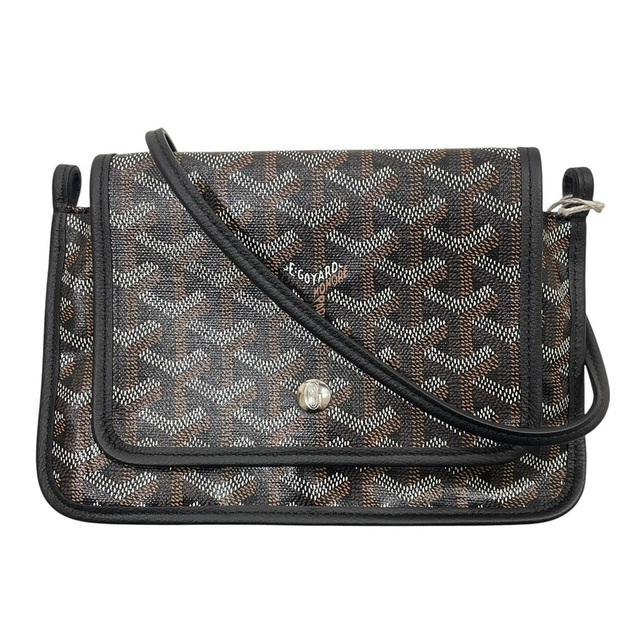 GOYARD 高雅德 PLUMET POCKET WALLET 信封斜背包 PVC帆布 黑色 銀釦