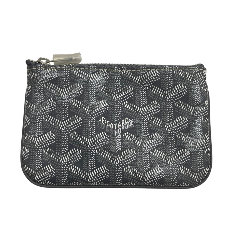 GOYARD 高雅德 SENAT 零錢包 PVC帆布 老花 灰色 銀釦