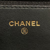 CHANEL 香奈兒 BOY WOC 鏈帶飾邊翻蓋斜背包 黑色 羊皮 金釦