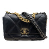 CHANEL 香奈兒 CHANEL 19 肩背包 皮革 黑色 金釦