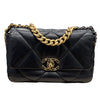 CHANEL 香奈兒 CHANEL 19 肩背包 皮革 黑色 金釦