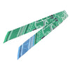 HERMES 愛馬仕 Eperon d'Or Bandana Twilly 絲巾 100%蠶絲 綠藍色系