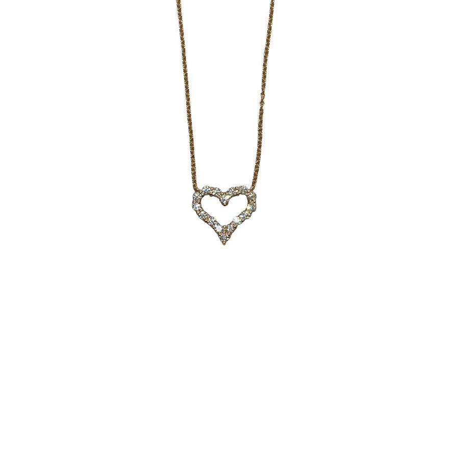 TIFFANY&CO. 蒂芙尼 HEART 心型鑽石項鍊 K18YG 黃金色