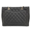 CHANEL 香奈兒 GST 托特包 荔枝牛皮 黑色 銀釦