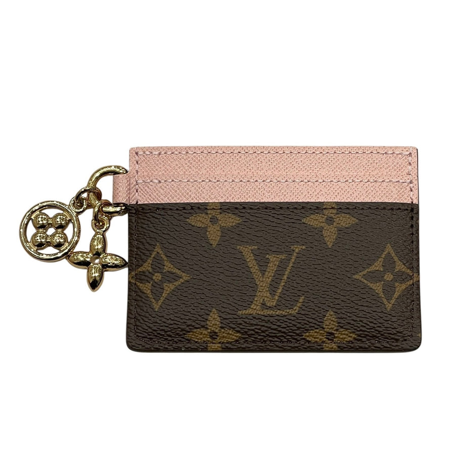 LOUIS VUITTON 路易威登 M82739 LV CHARMS 卡夾 PVC帆布 老花 粉紅色 金釦