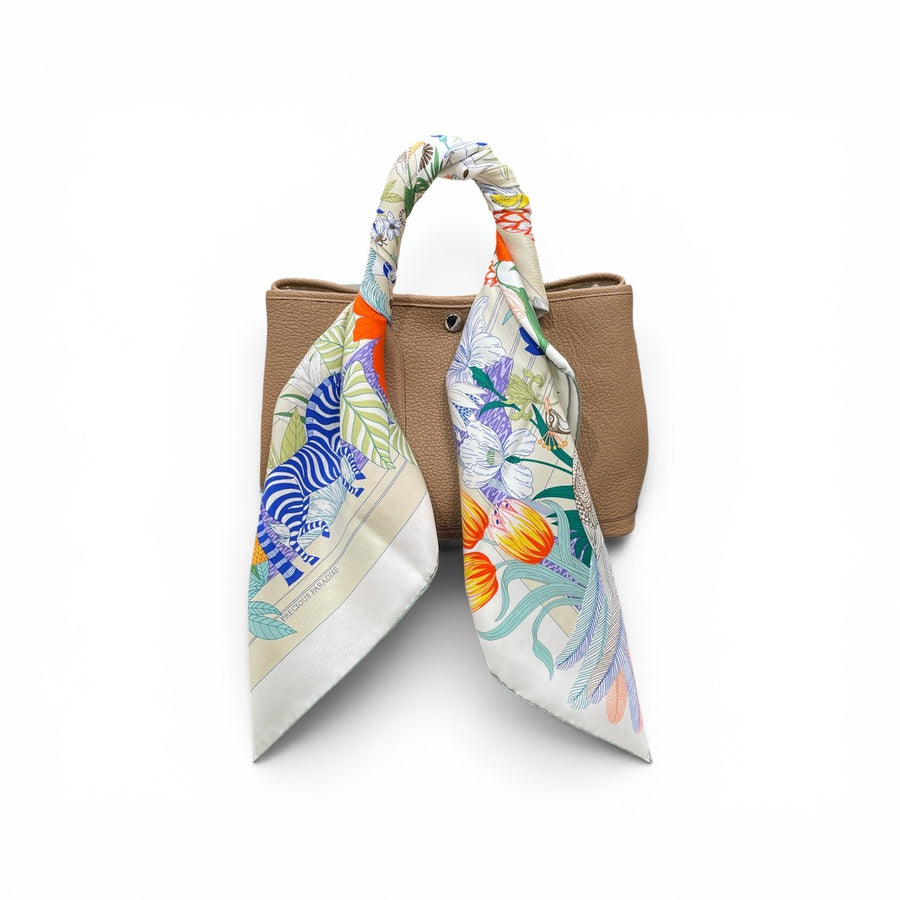HERMES 愛馬仕 CARRE 90 PRECIOUS PARADISE 絲巾 純蠶絲 綠色系