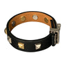 HERMÈS 愛馬仕 X刻 MINI DOG CLOUS CARRÉS 黑色皮革鉚釘手環